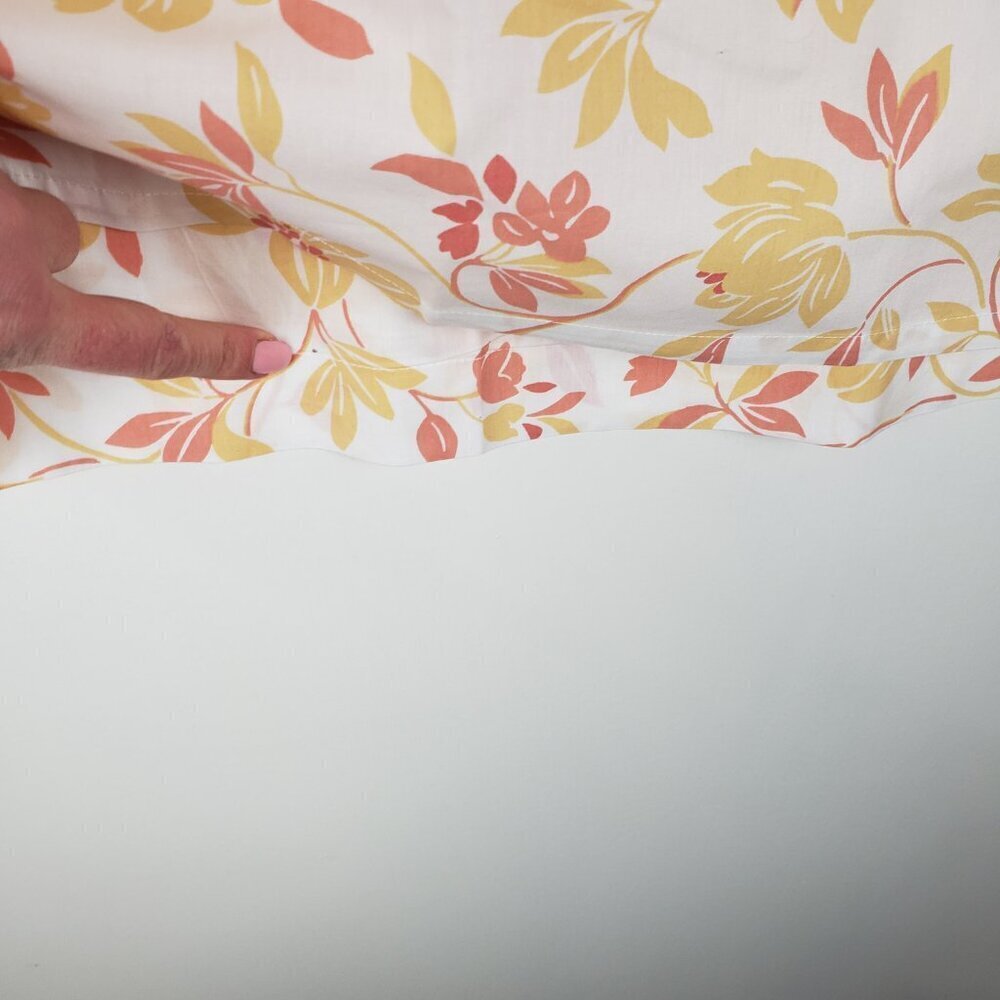 Pair of 2 The Company Store Standard Pillow Shams Cotton White Pink Peach Floral - Picture 7 of 8